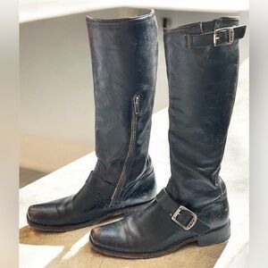 Frye Smith Engineer Riding Leather Cowboy Boots